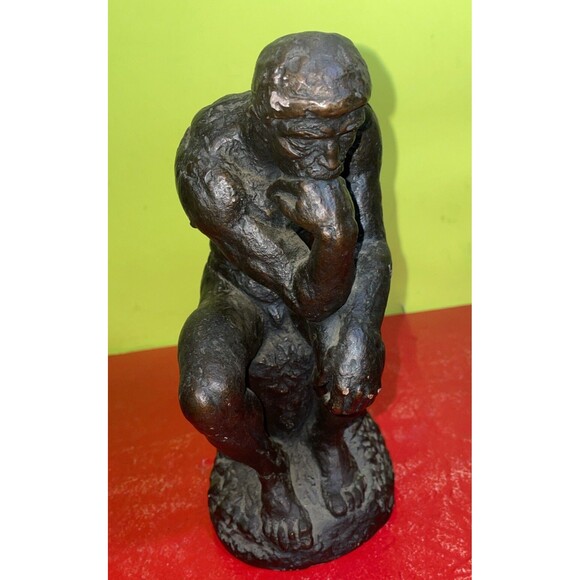 Austin Productions Sculpture Thinking Man Statue 1962 chalk plaster bronze POC